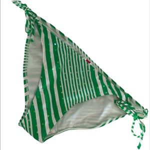 OP Green&White Sequins Side-Tie Bikini Bot…